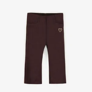 Pantalon brun faux suède extensible, bébé
 || Brown stretchy faux suede legging, baby