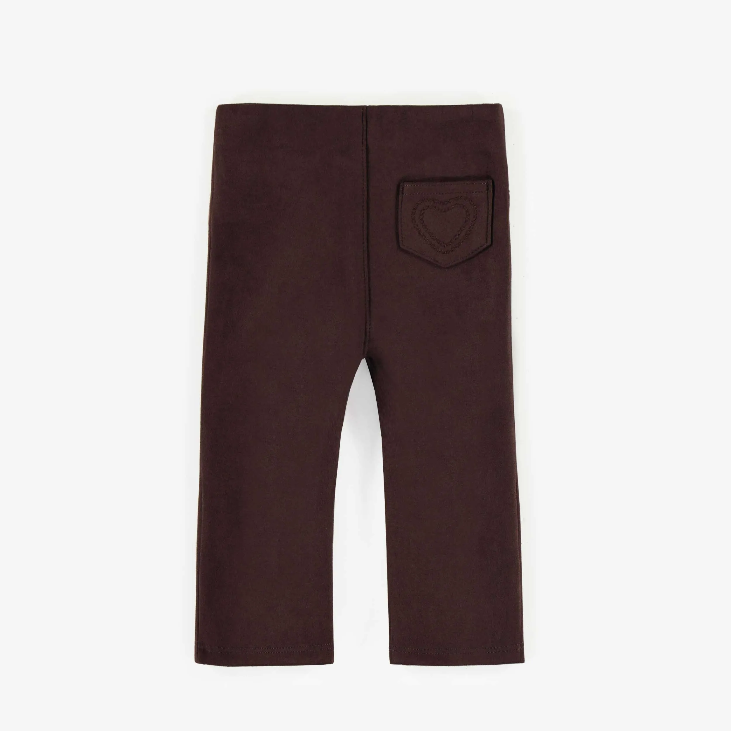 Pantalon brun faux suède extensible, bébé
 || Brown stretchy faux suede legging, baby