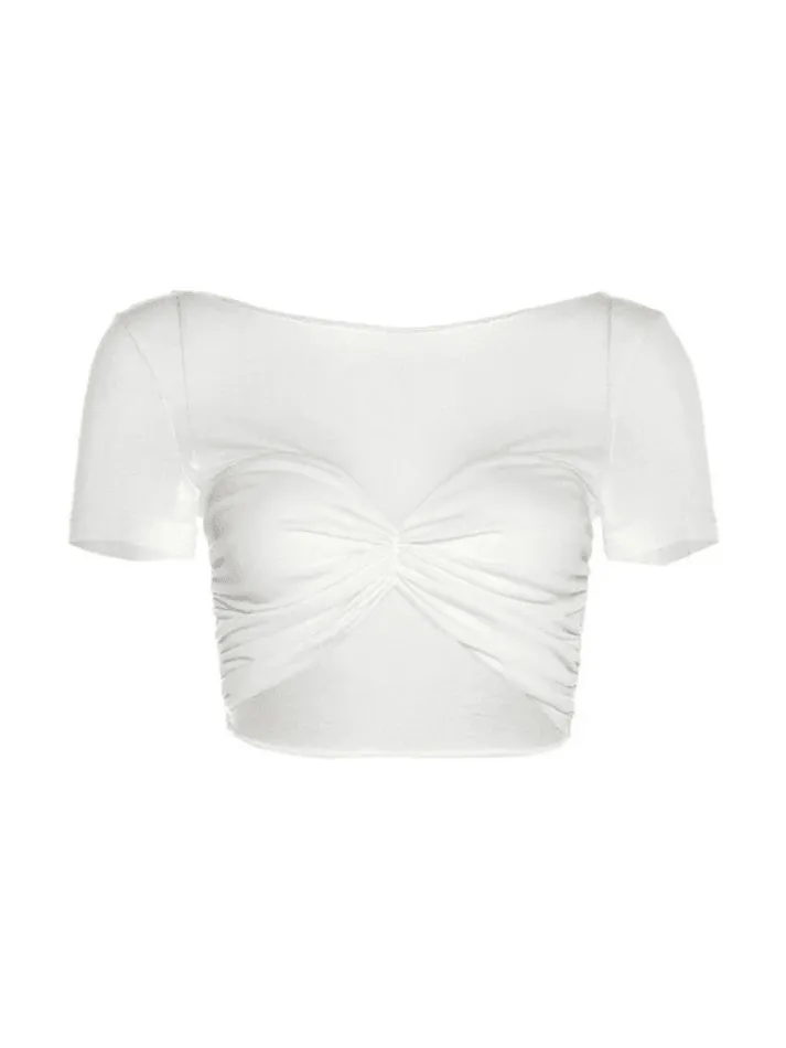 Patchwork See-Through Bardot Top