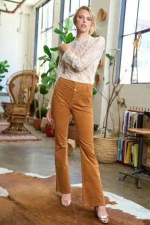 Plus Size Corduroy Flare Pants