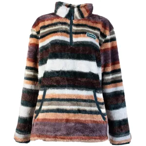 "Ladies Fleece Pullover" Serape/ Brown