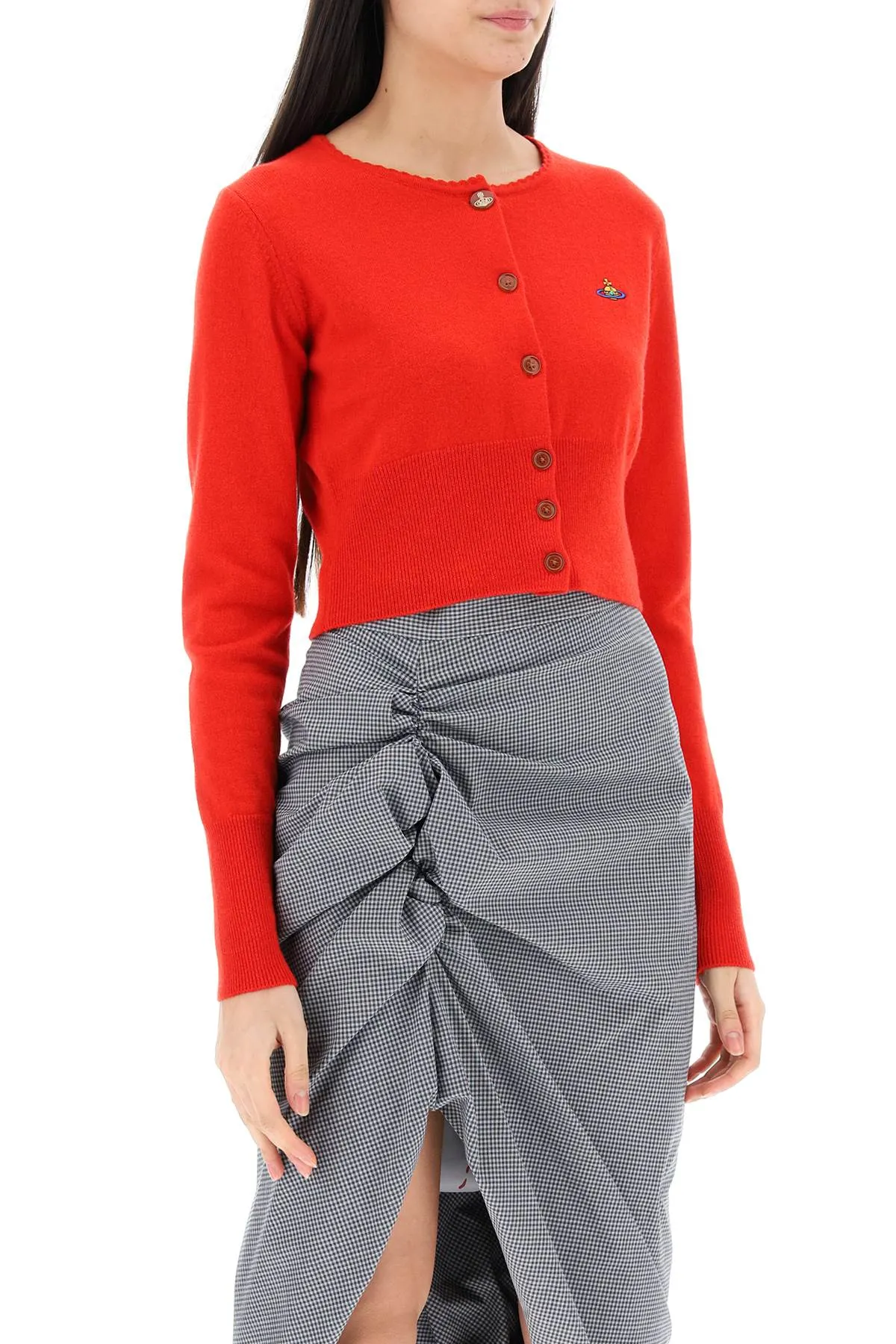 Red Vivienne Westwood Bea Cropped Cardigan