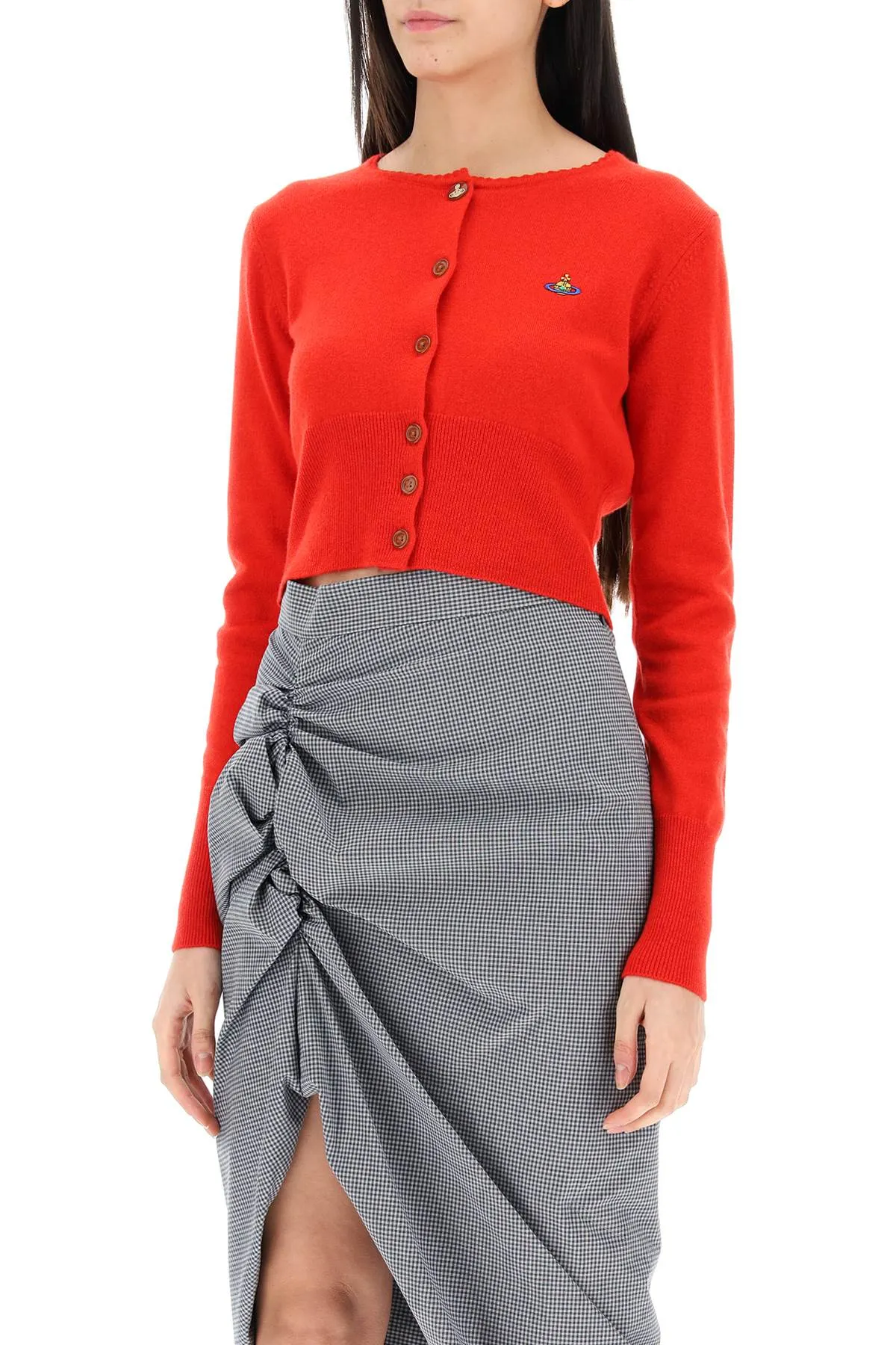 Red Vivienne Westwood Bea Cropped Cardigan