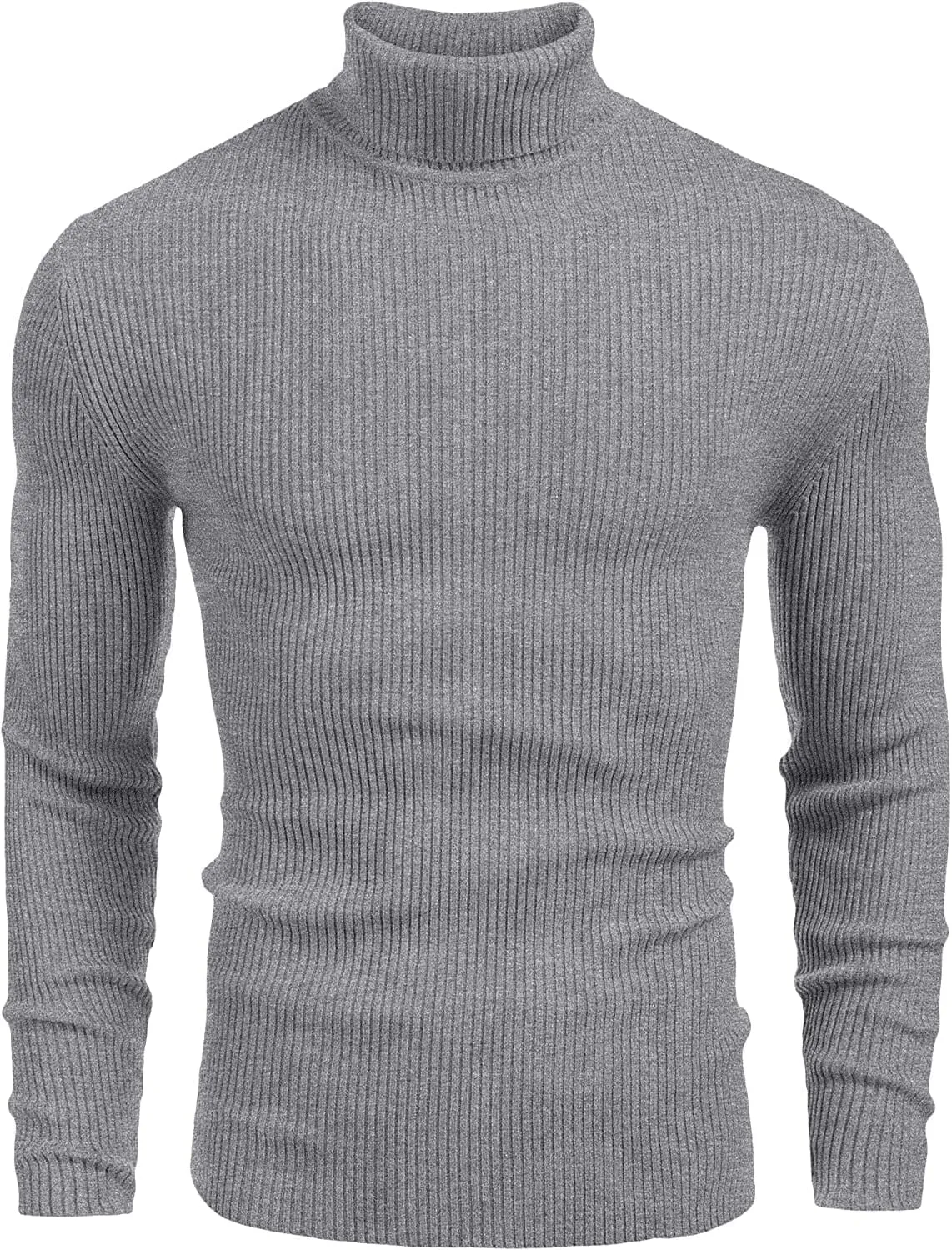 Ribbed Slim Fit Knitted Pullover Turtleneck Sweater (US Only)