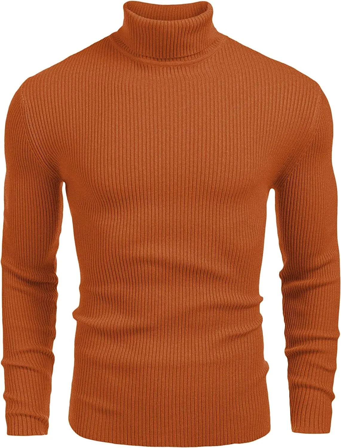 Ribbed Slim Fit Knitted Pullover Turtleneck Sweater (US Only)