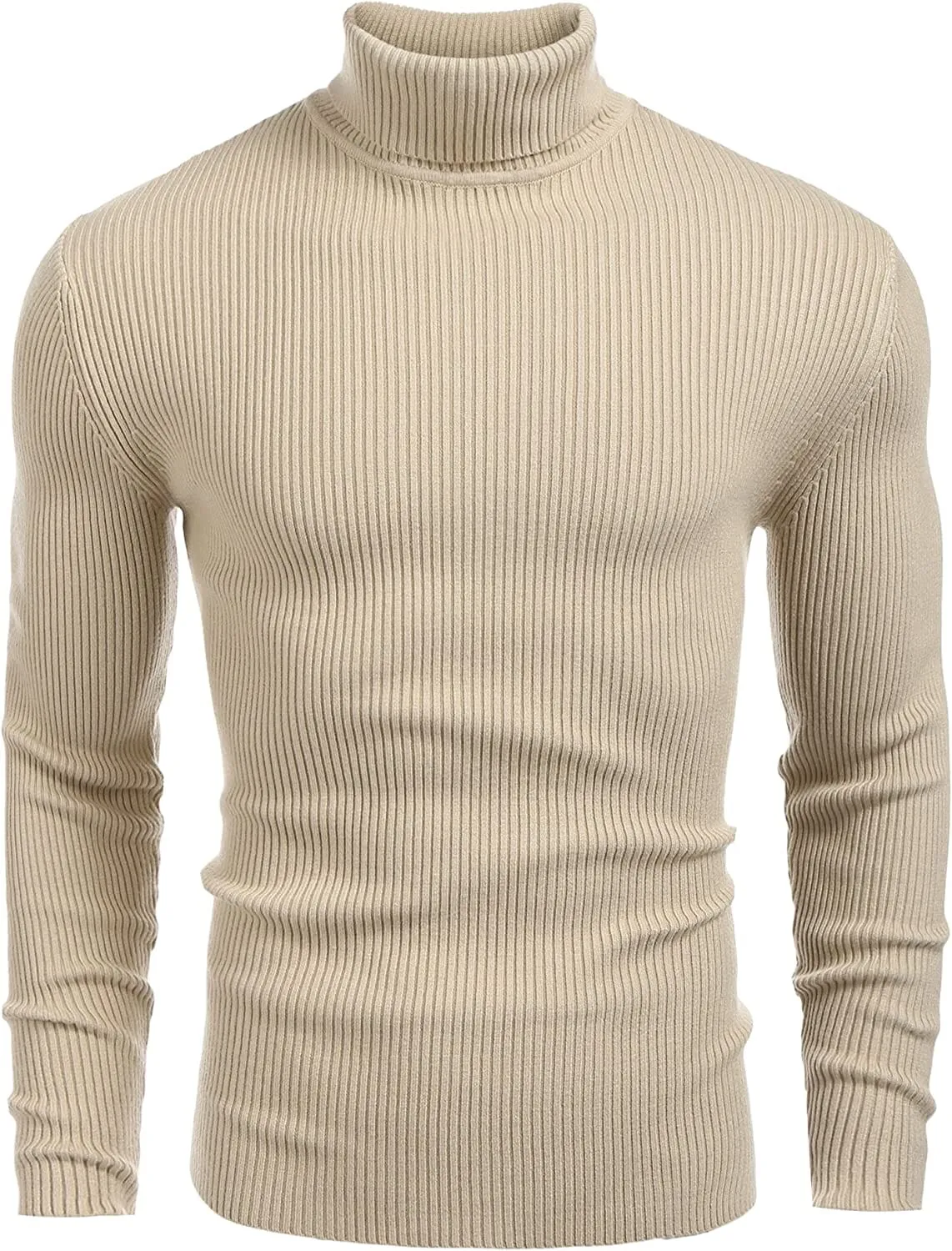 Ribbed Slim Fit Knitted Pullover Turtleneck Sweater (US Only)