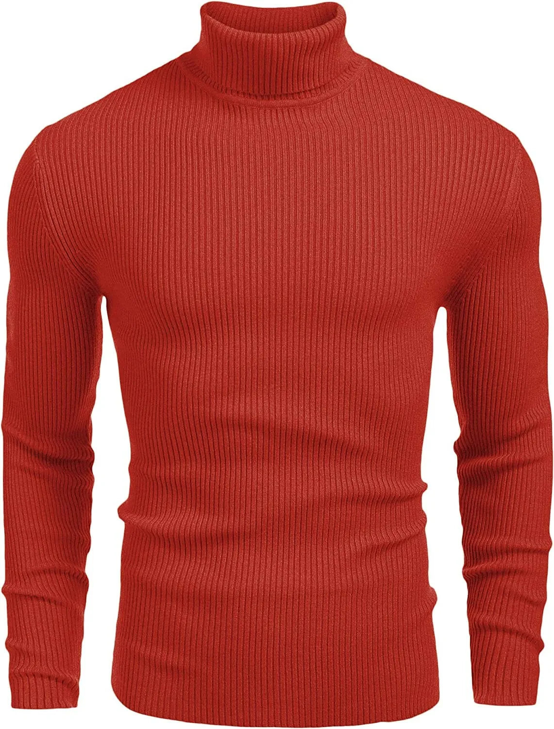 Ribbed Slim Fit Knitted Pullover Turtleneck Sweater (US Only)