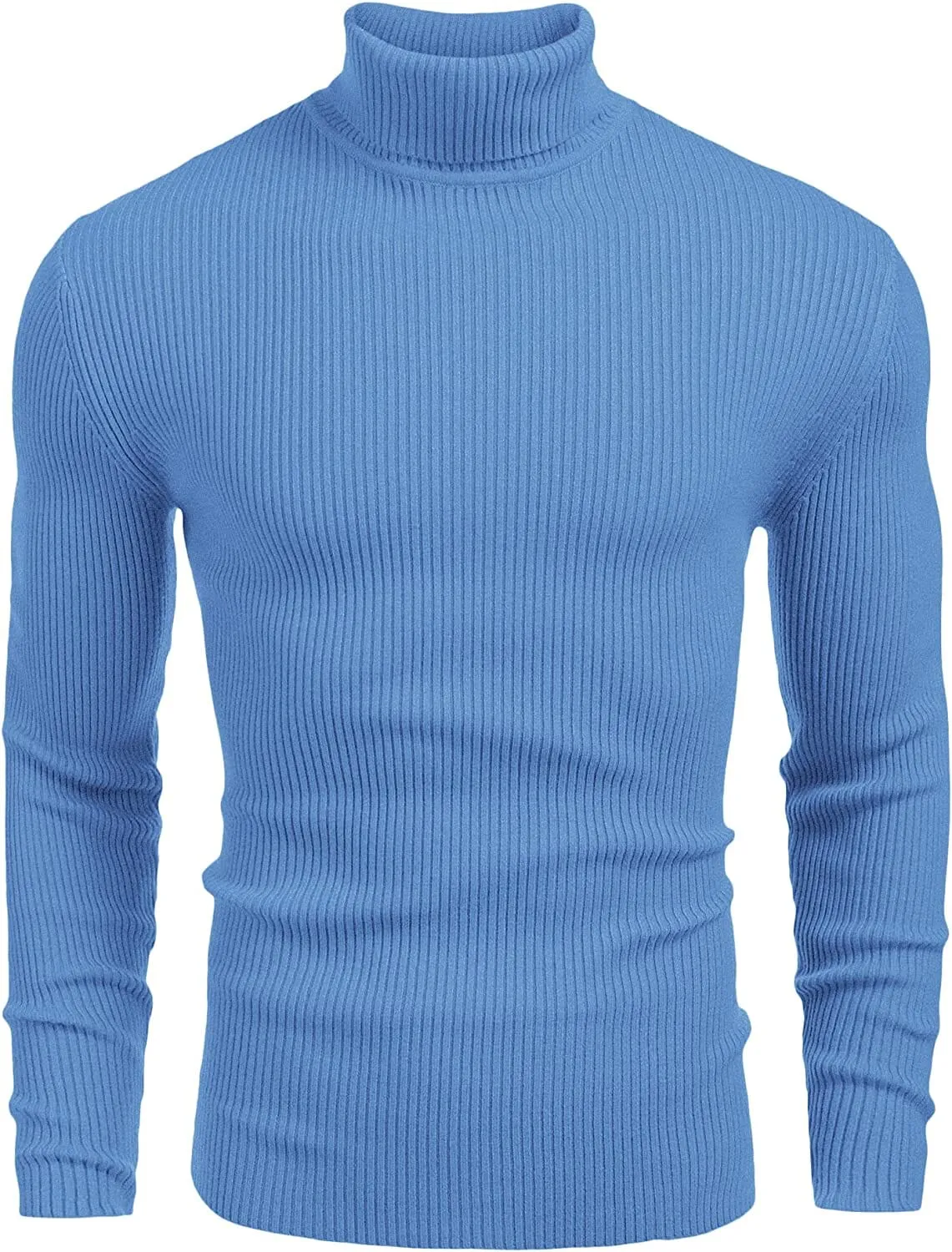 Ribbed Slim Fit Knitted Pullover Turtleneck Sweater (US Only)