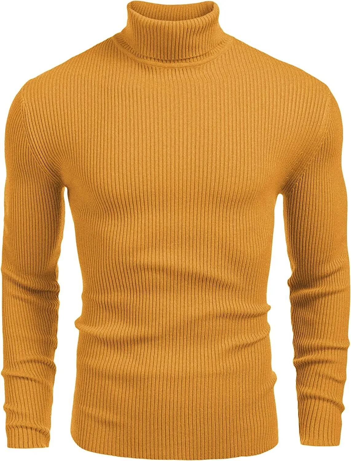 Ribbed Slim Fit Knitted Pullover Turtleneck Sweater (US Only)