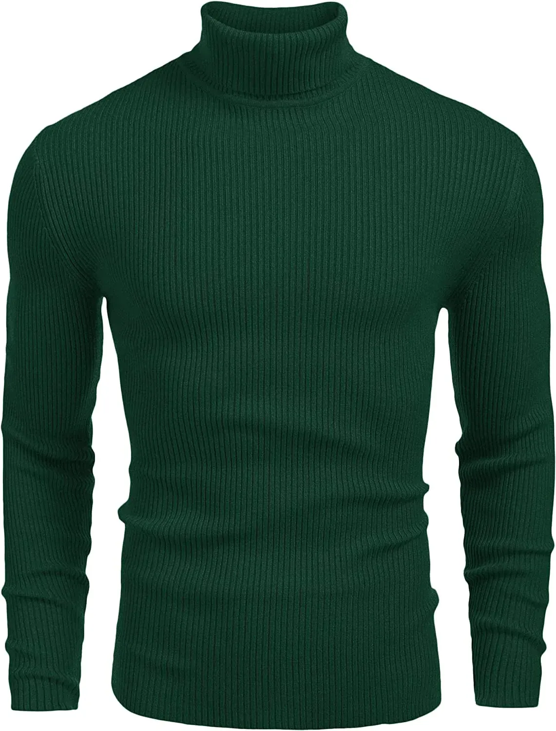 Ribbed Slim Fit Knitted Pullover Turtleneck Sweater (US Only)