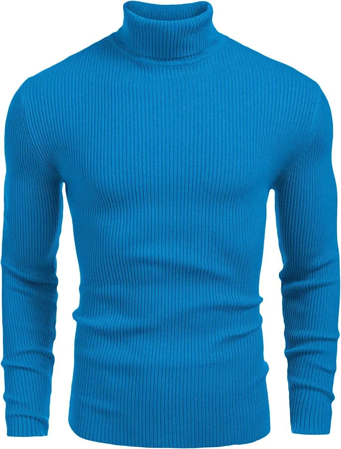 Ribbed Slim Fit Knitted Pullover Turtleneck Sweater (US Only)