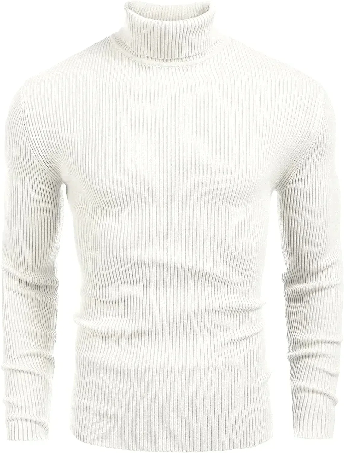 Ribbed Slim Fit Knitted Pullover Turtleneck Sweater (US Only)