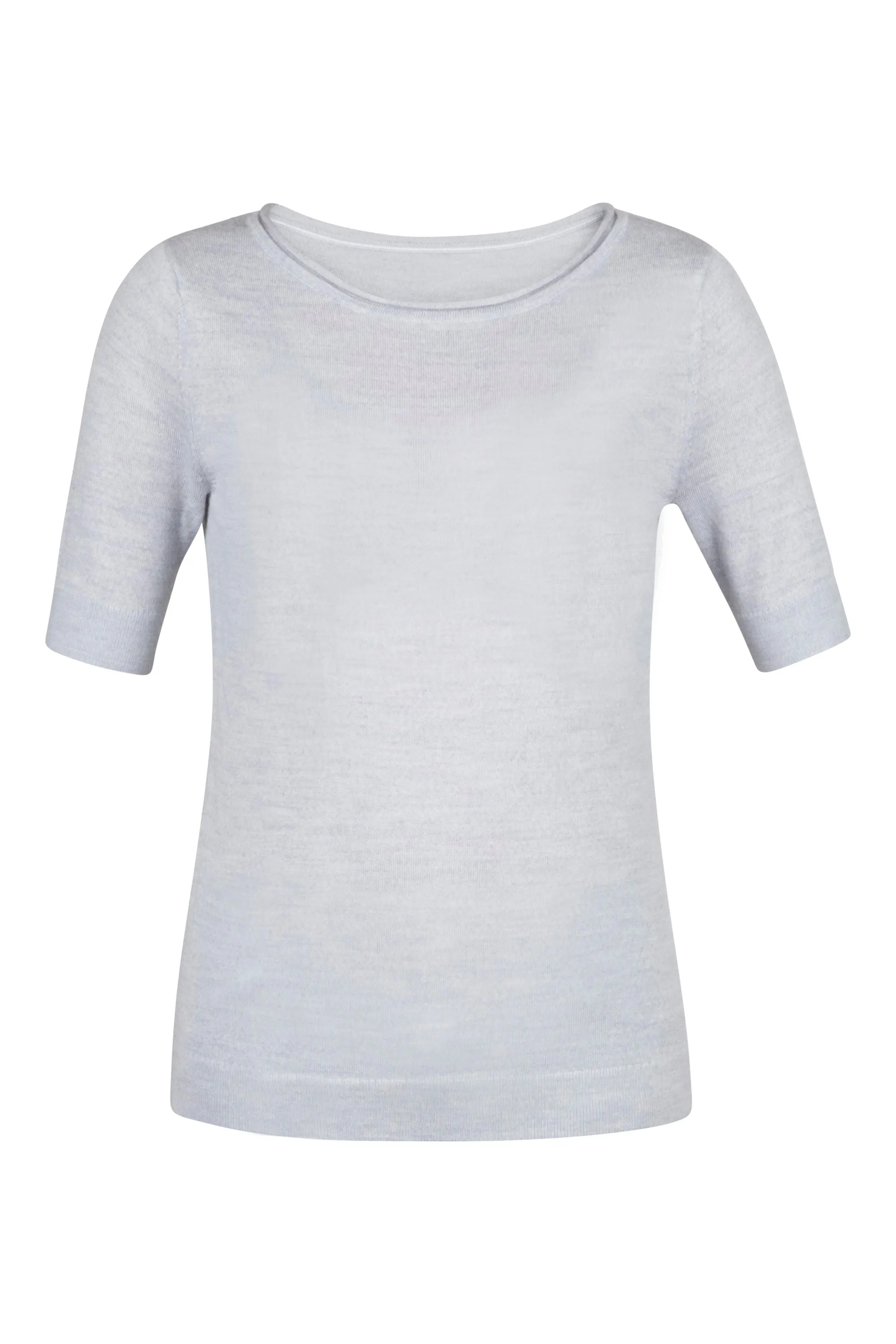 Roll-Edge Sweater Tee - Silver