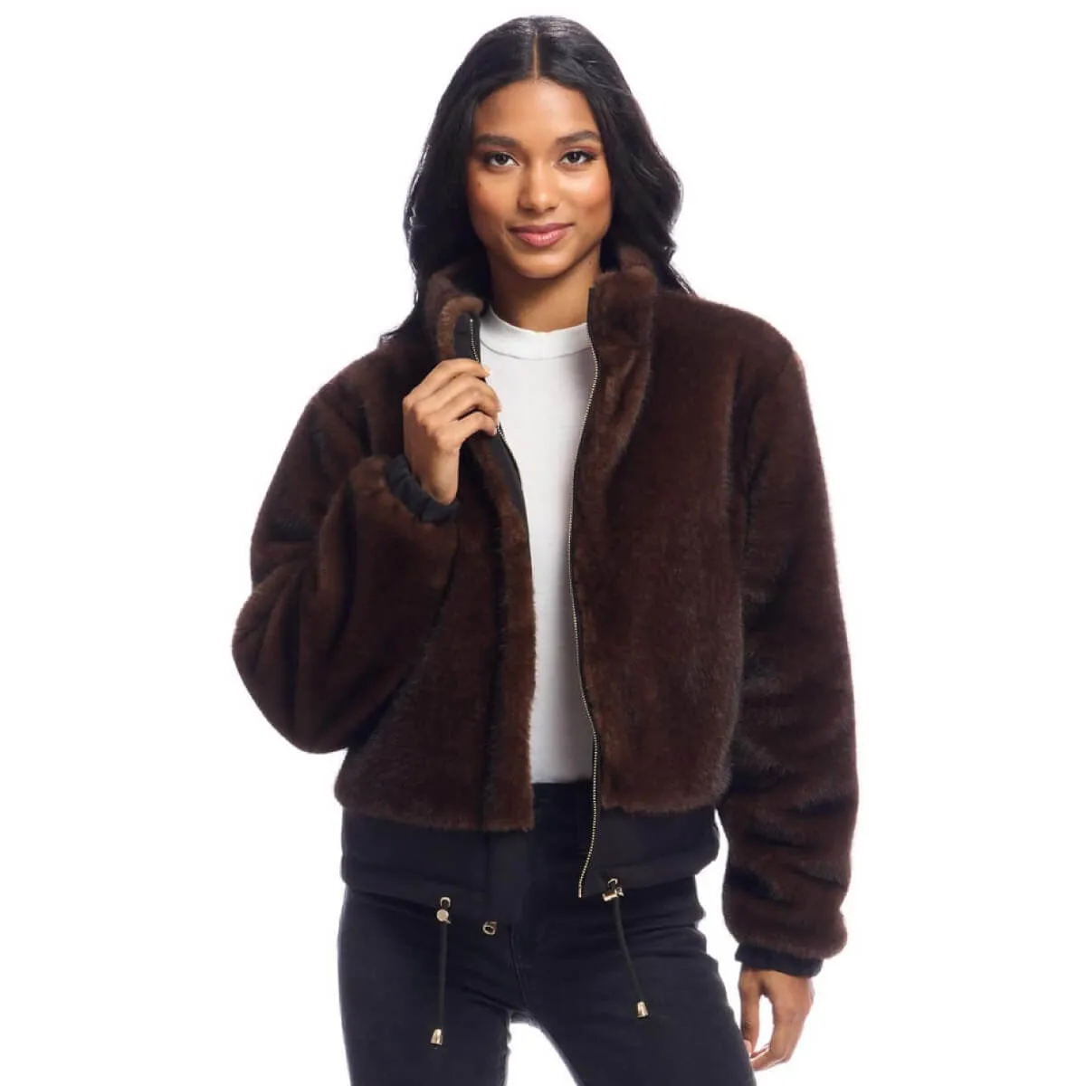 Sable Insta Reversible Faux Fur Zip Jacket