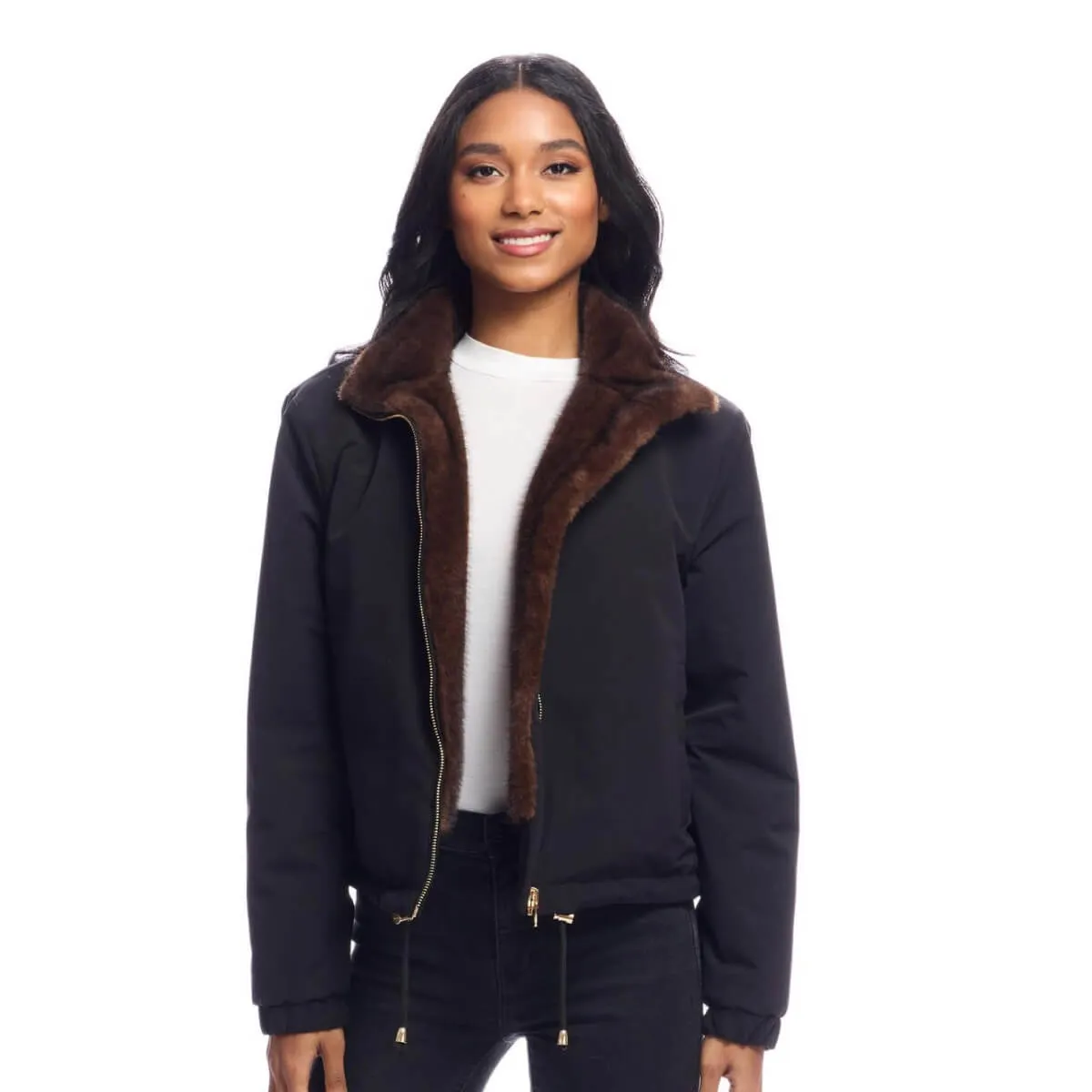 Sable Insta Reversible Faux Fur Zip Jacket