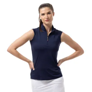 SanSoleil Sunglow Sleeveless Mock Neck Womens Golf Polo