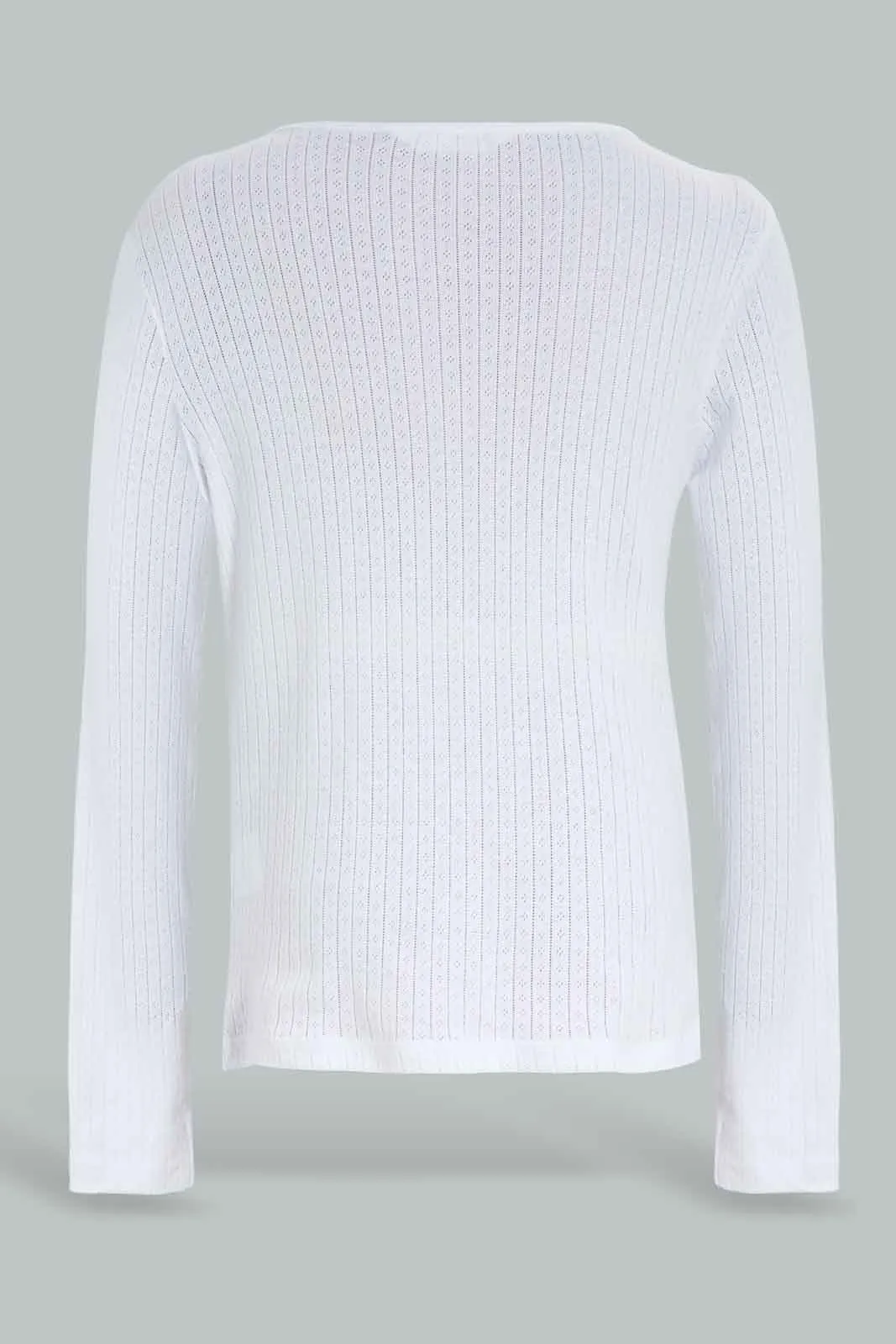 Senior Girls White Thermal Top