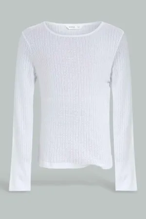 Senior Girls White Thermal Top