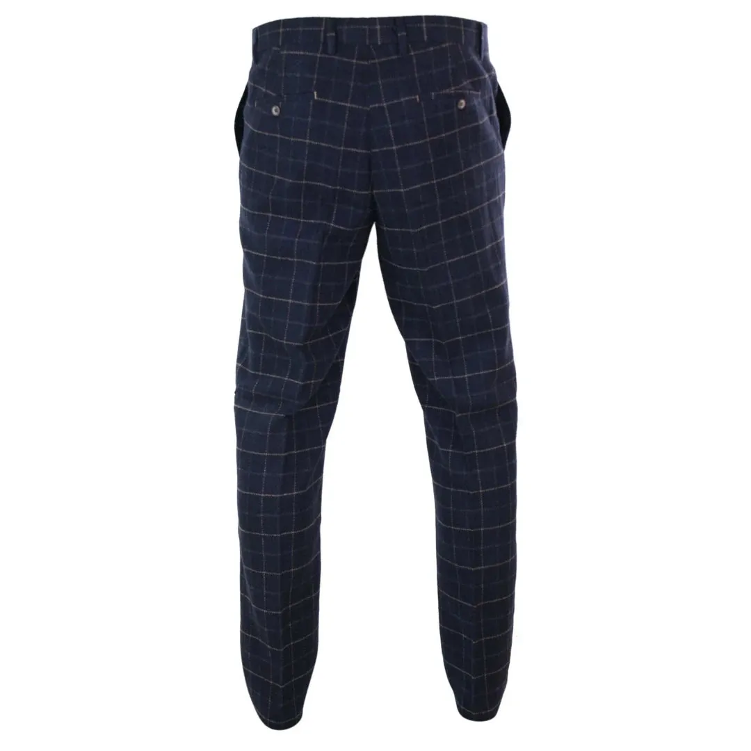 Shelby - Men's Classic Tweed Check Vintage Trousers