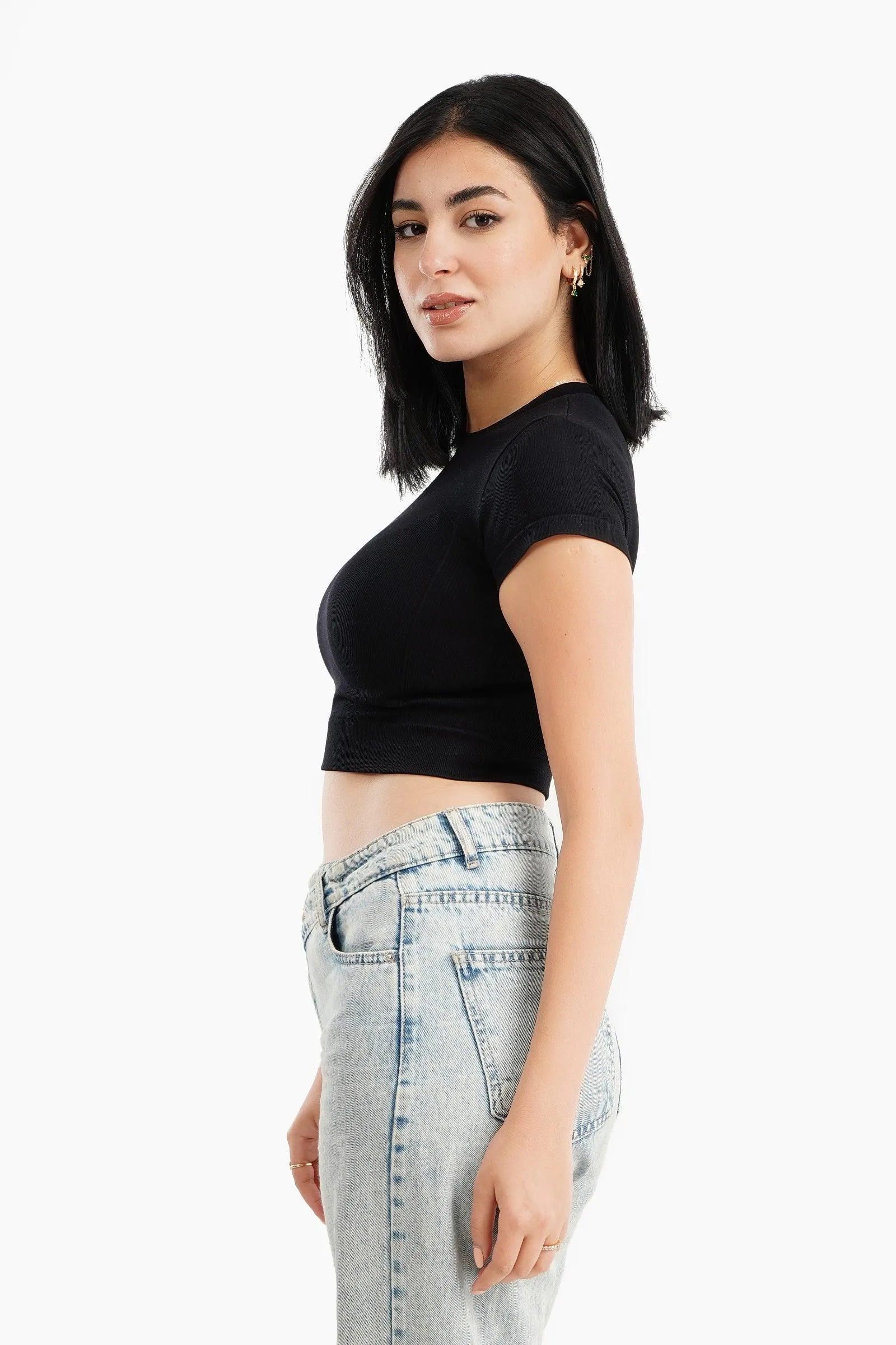 Short Sleeves Cropped Top