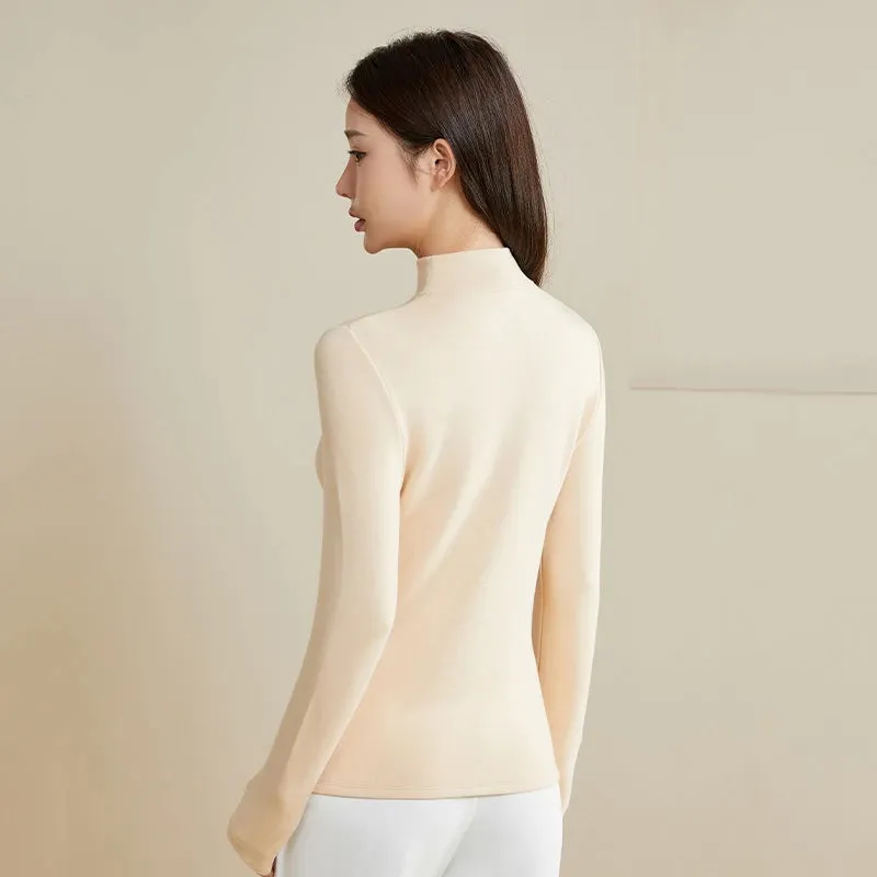 Silk Thermal Mock-Neck Top