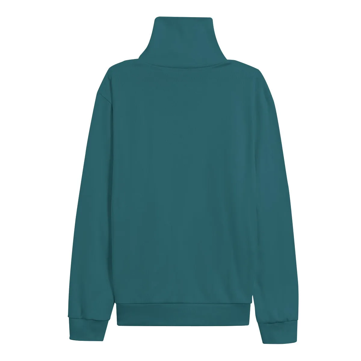 Sixty Eight 93 Logo White Dark Teal Unisex Turtleneck Knitted Fleece Sweater