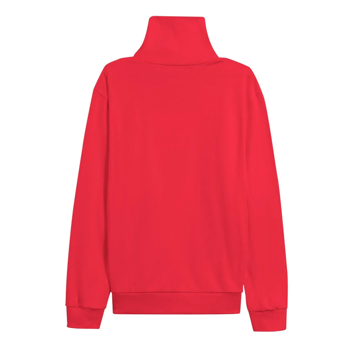 Sixty Eight 93 Logo White Red Unisex Turtleneck Knitted Fleece Sweater