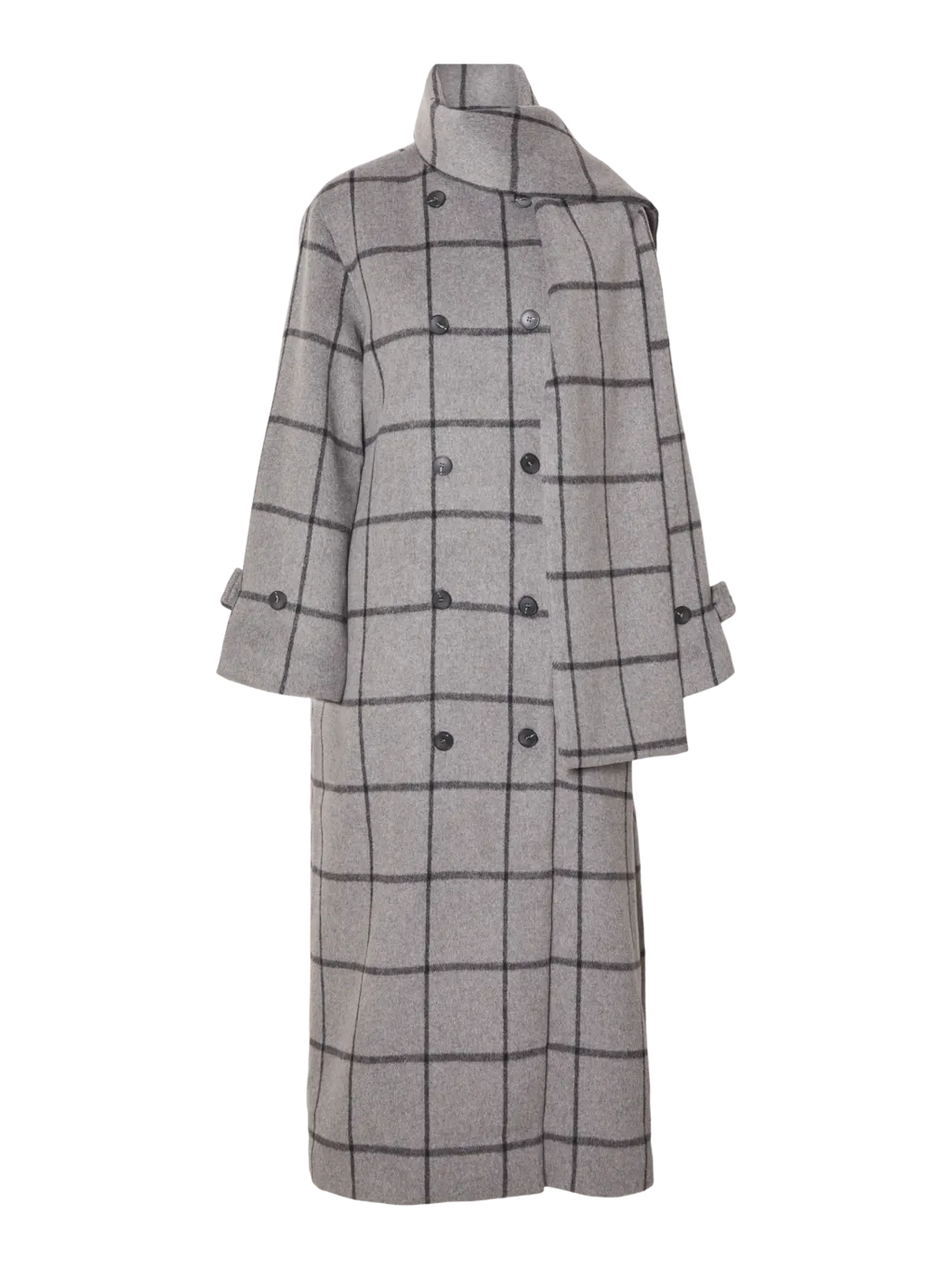 SLFHELLE LONG WOOL SCARF COAT | STEEL GRAY