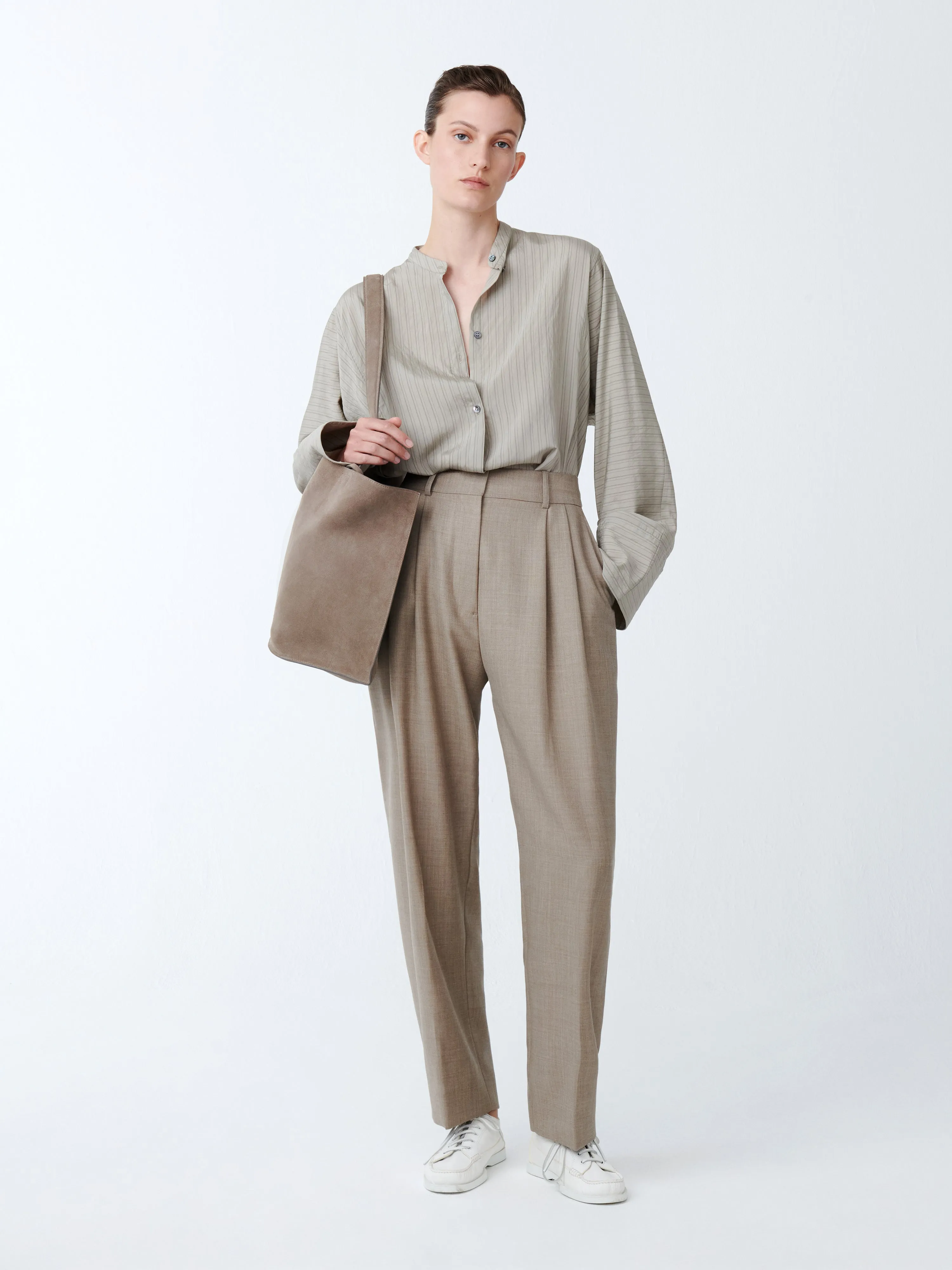 Sperro Tropical Wool Pant in Straw Melange