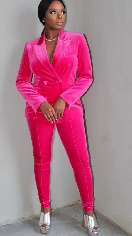 Stacy Pink velvet blazer