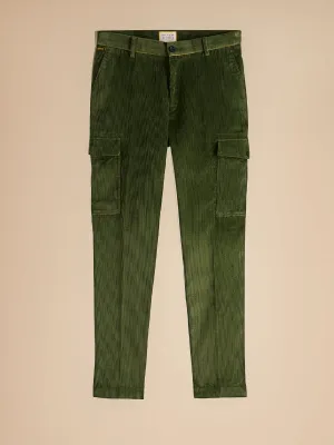 Stuart Slim Fit Corduroy Cargo Pants: Field Green (FINAL SALE)