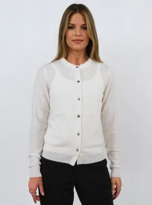 SY-23022-9 Cardigan - 100% Pure Cashmere - Women - White