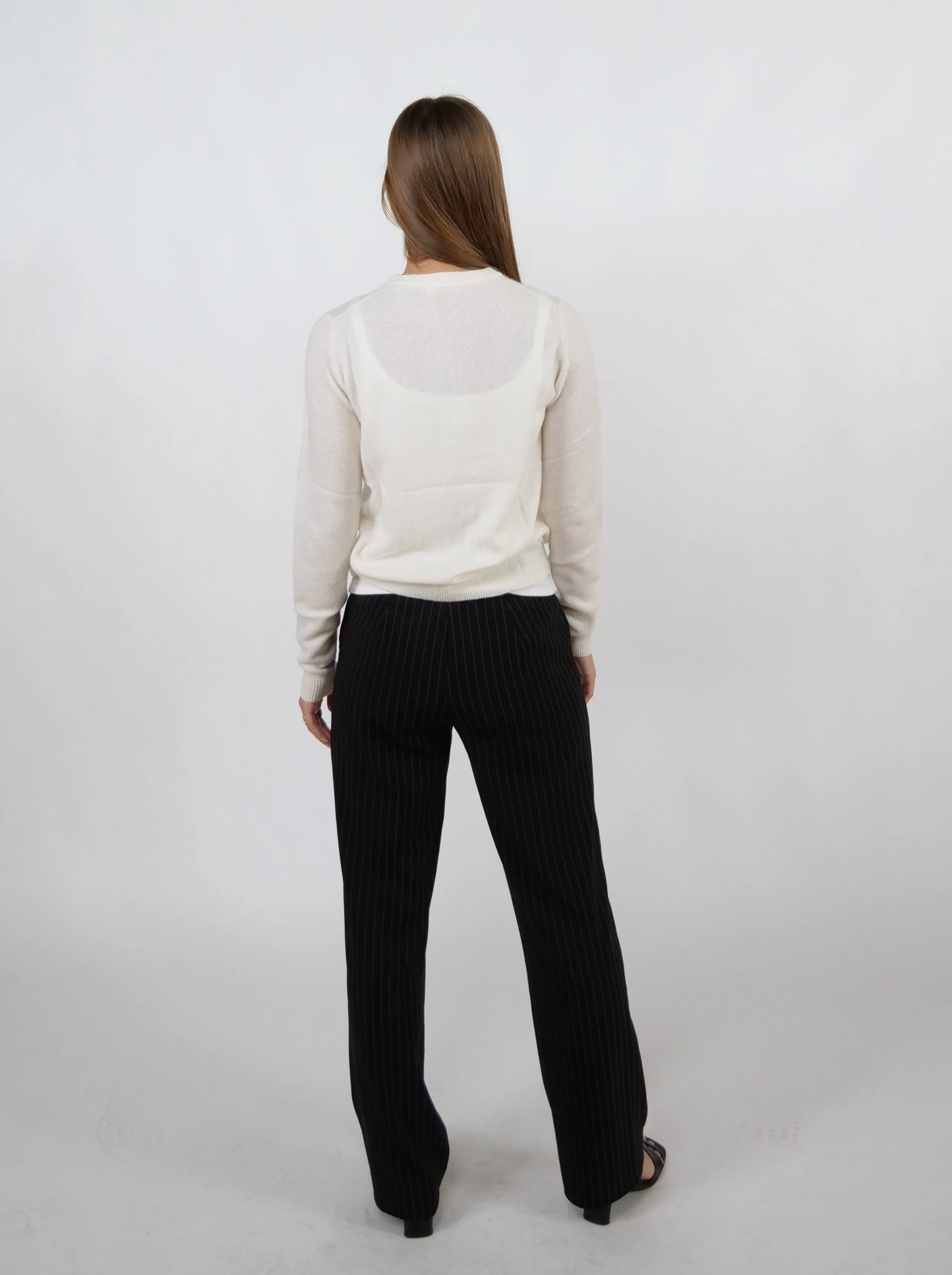 SY-23022-9 Cardigan - 100% Pure Cashmere - Women - White