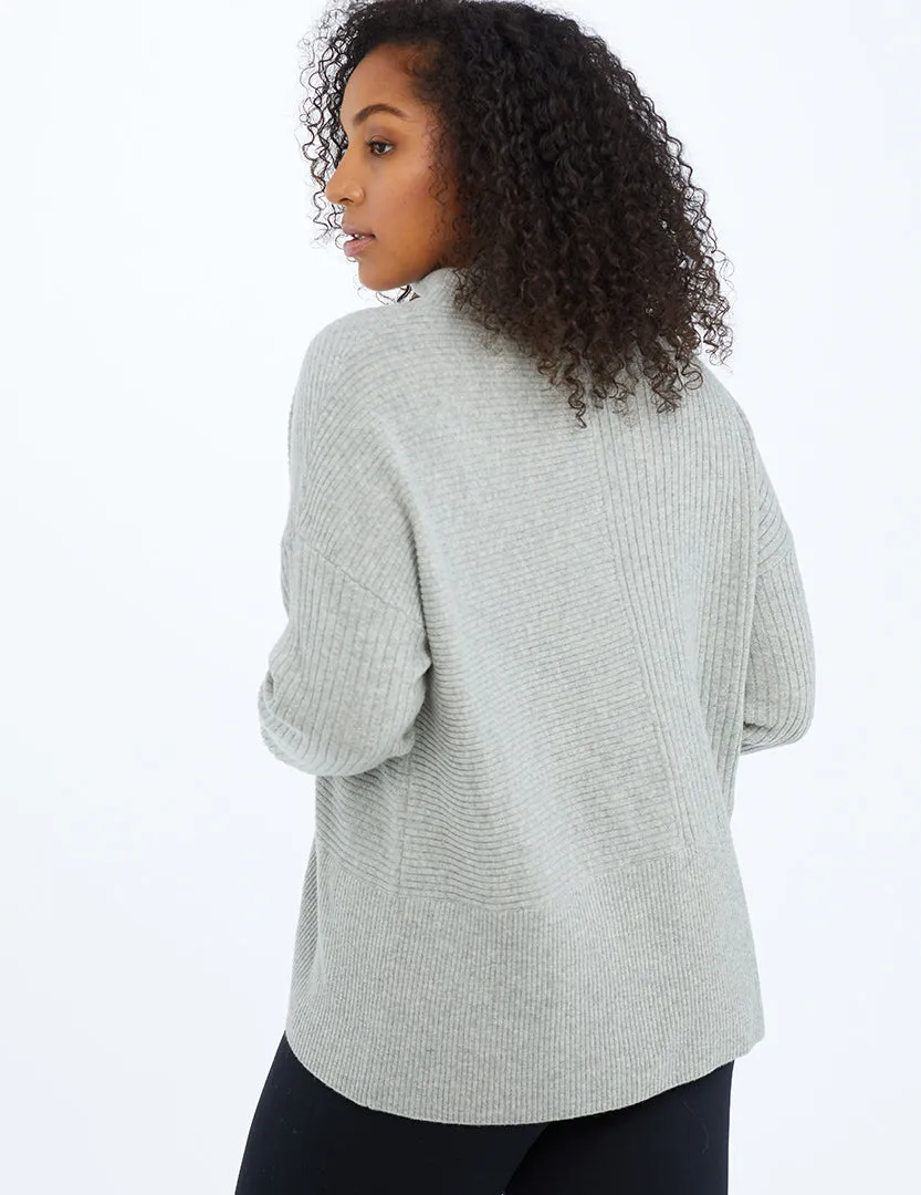 The Luxe Cashmere Blend Funnel Neck Sweater - Wolf