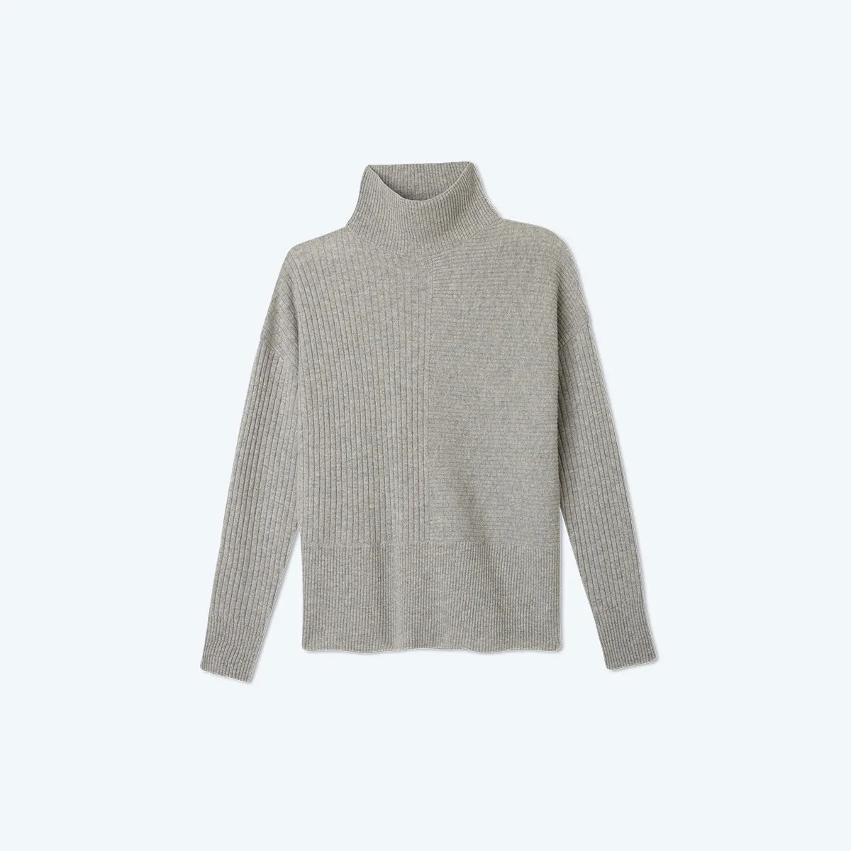 The Luxe Cashmere Blend Funnel Neck Sweater - Wolf