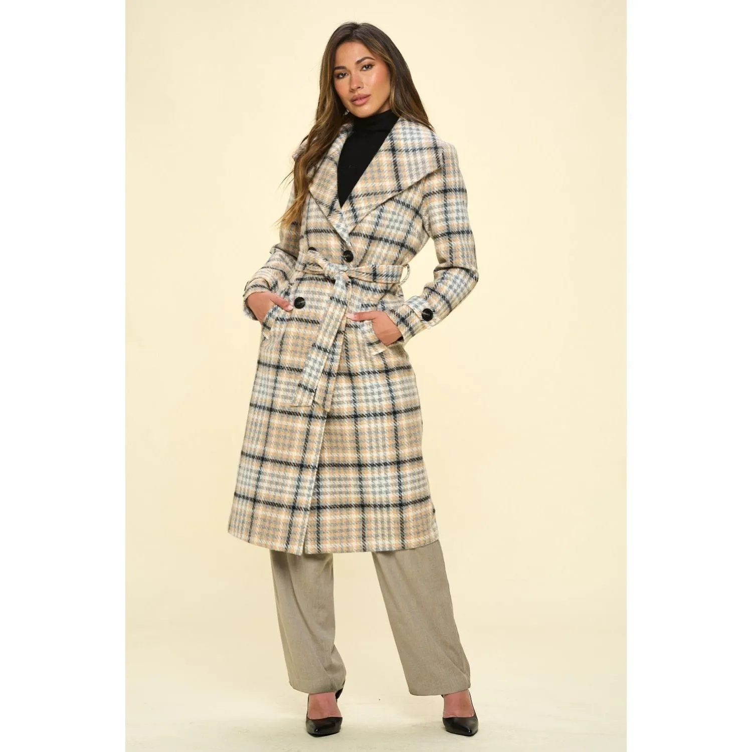 The Winston Khaki Plaid Coat