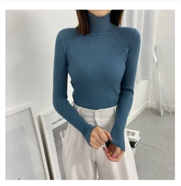 Turtleneck Pullover Ribbed Jumper