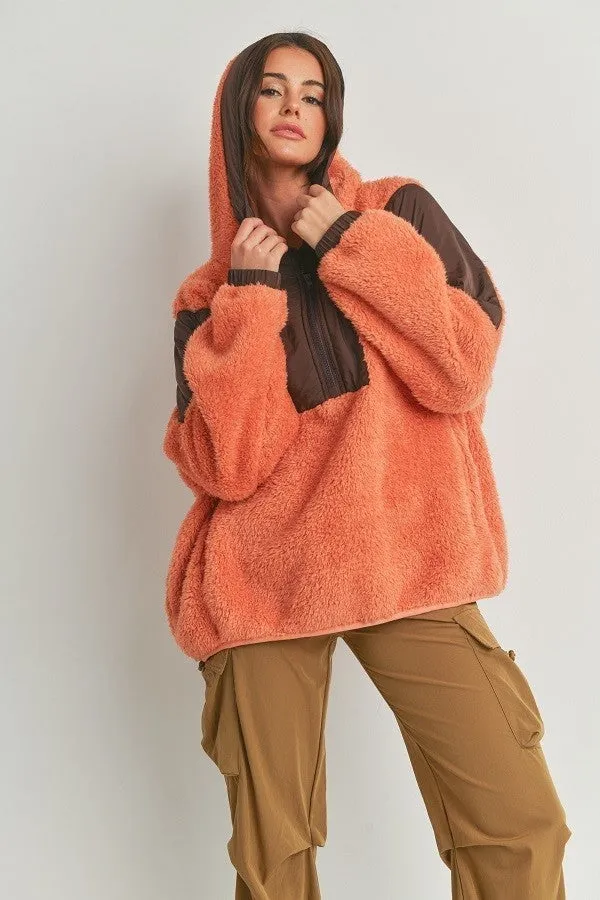 Two-tone Oversized Plush Jacket