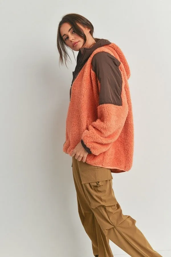 Two-tone Oversized Plush Jacket