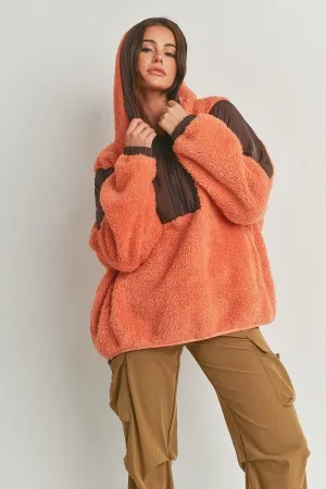 Two-tone Oversized Plush Jacket