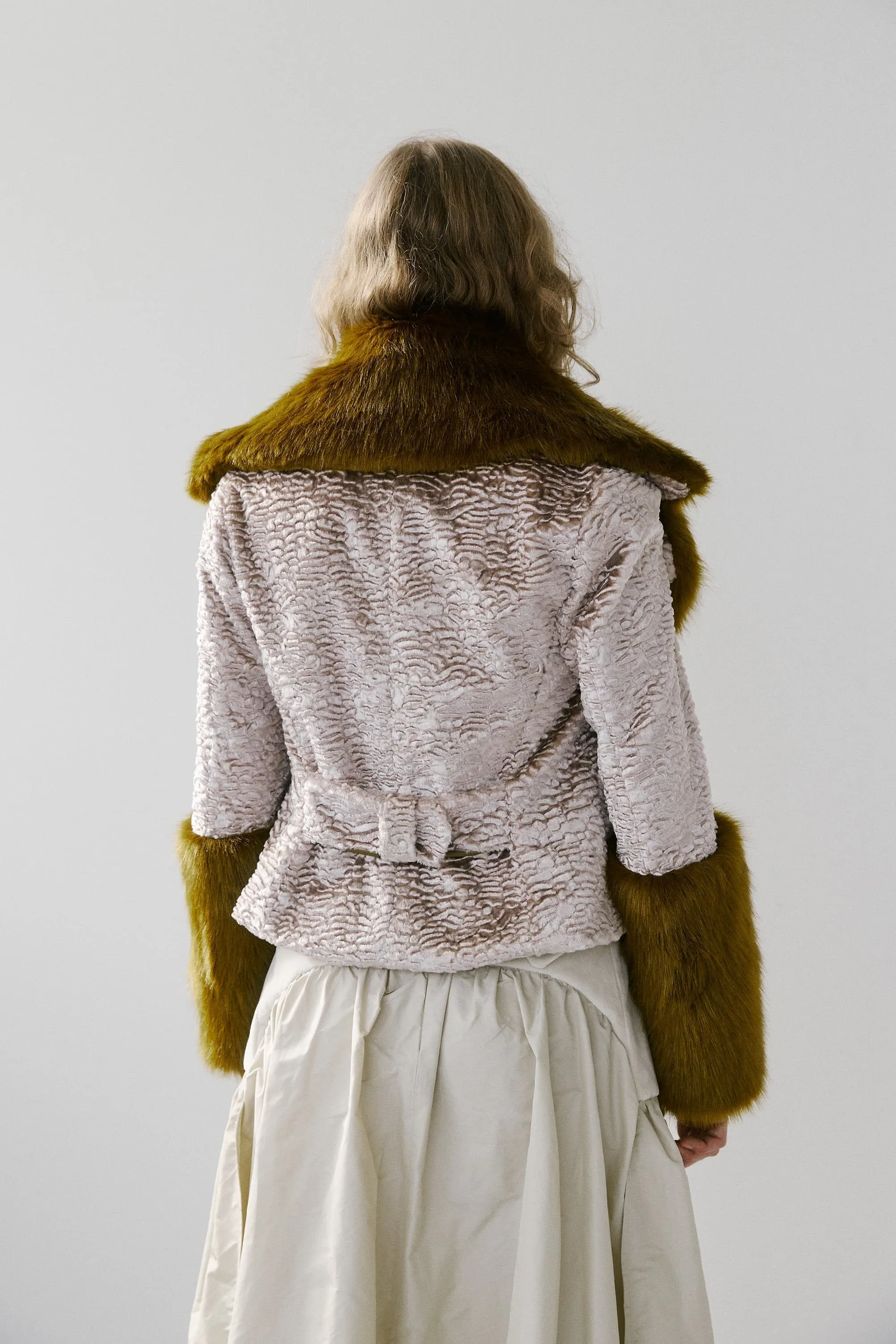 Victorina jacket – champagne & golden moss green