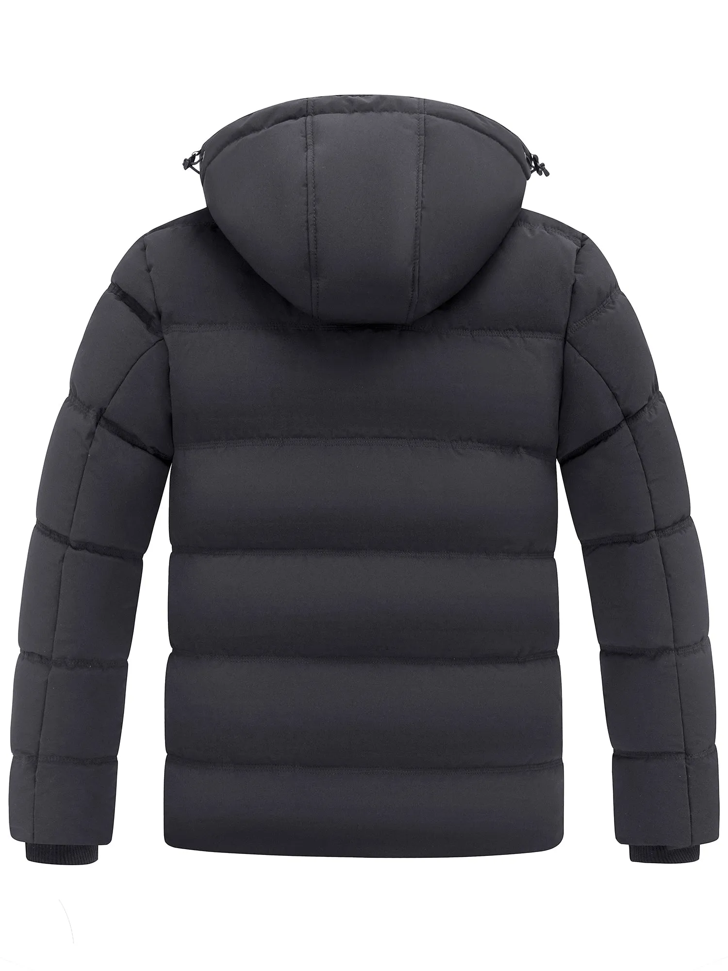 Wantdo Men's Winter Coat Windproof Warm Padded Puffer Parka Jacket with Detachable Hood