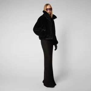 Women's Jeon Reversible Faux Fur Jacket in Black