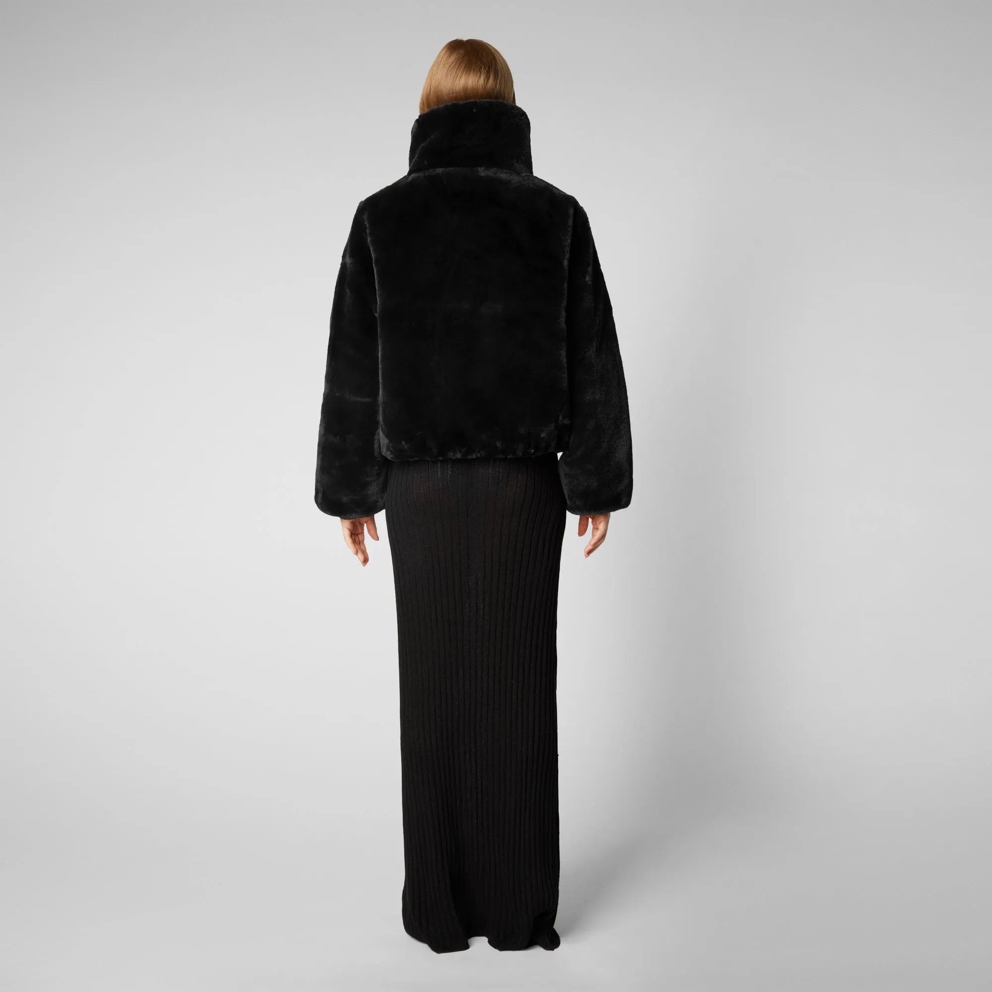 Women's Jeon Reversible Faux Fur Jacket in Black