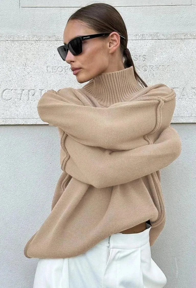 Women's Knitted Loose Turtleneck Sweater