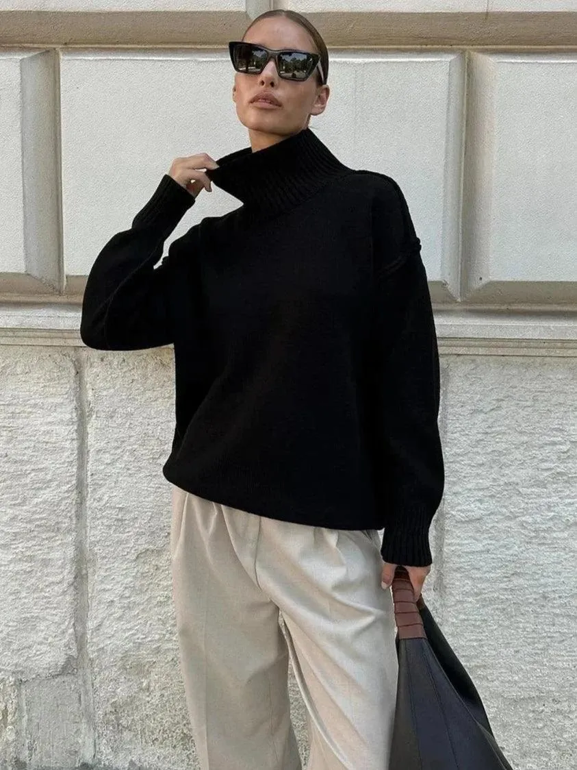 Women's Knitted Loose Turtleneck Sweater