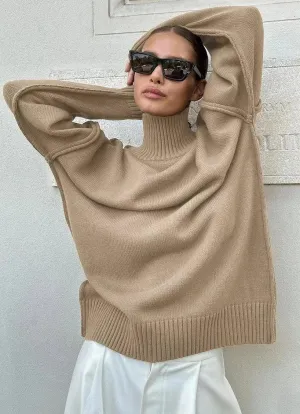 Women's Knitted Loose Turtleneck Sweater