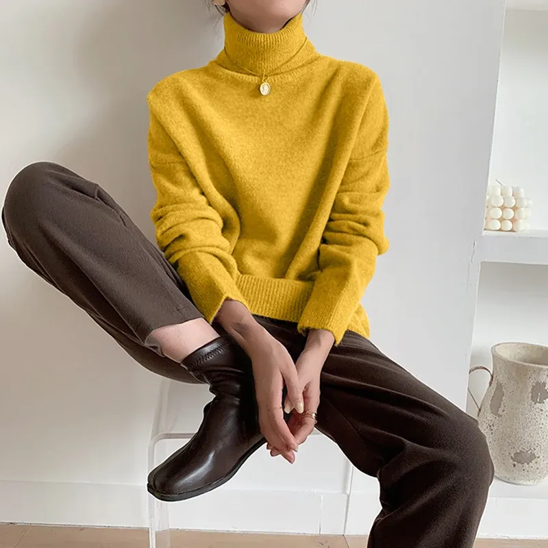 Women's Soft Knitted Turtleneck Jumper | Ideal for Autumn/Winter