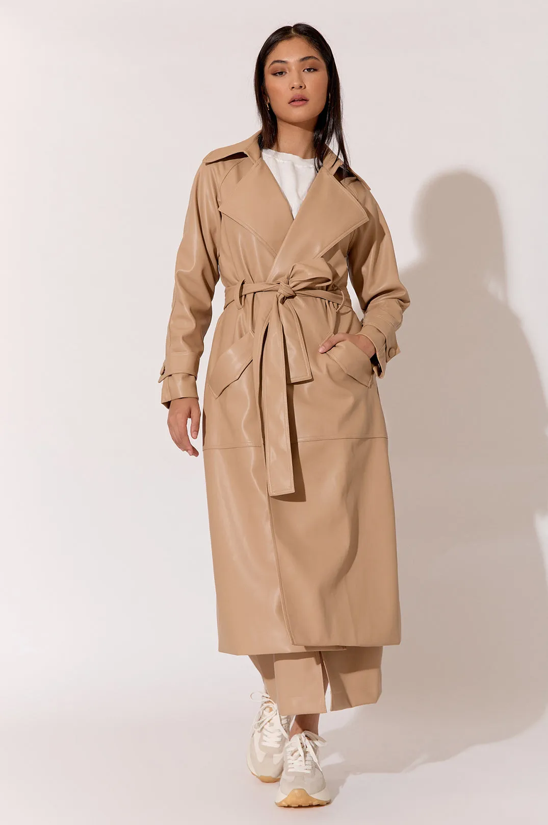 Zoe Faux Leather Trench